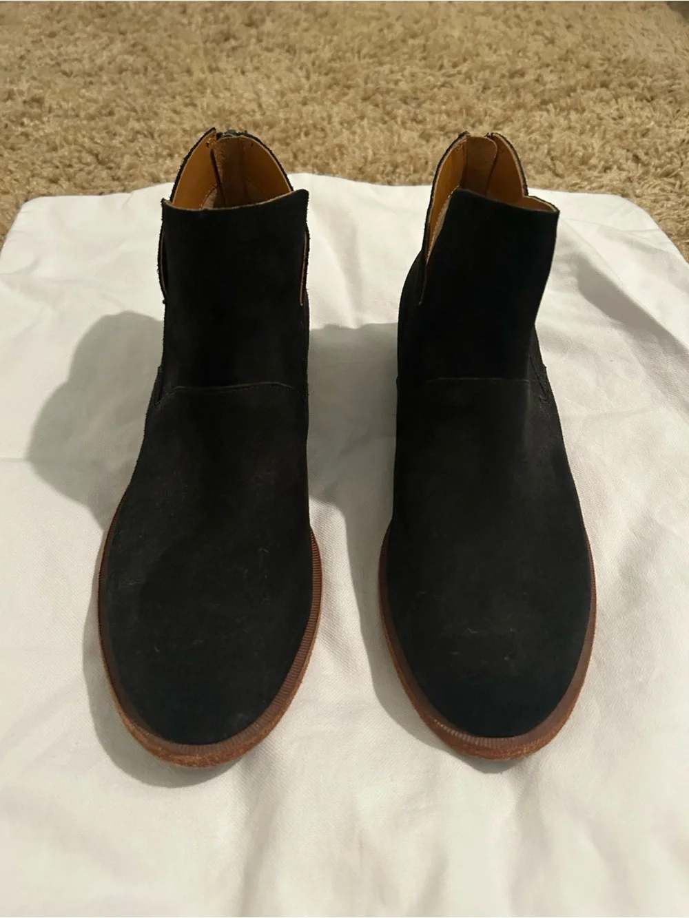 Kork-Ease Black Suede Chukka Boots with Brown Sole